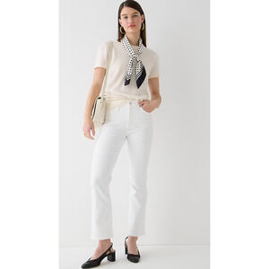 J Crew 9" Demi Boot Crop Jeans 31 31T Tall NWT White J.Crew BQ302 Kick Flare